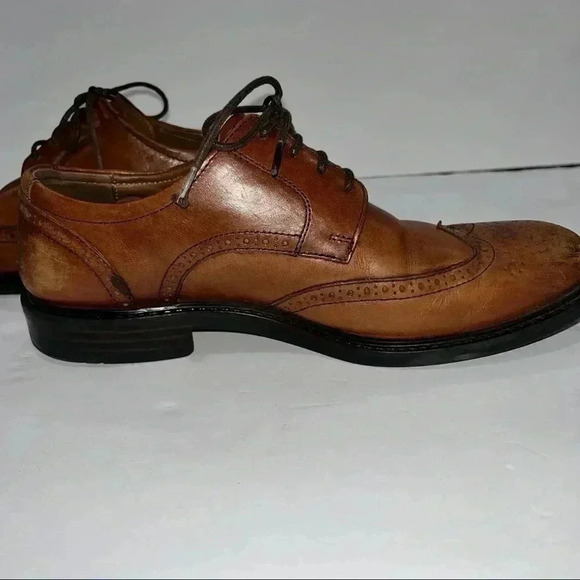 Johnston and Murphy Mens Brown Wingtip 👞 shoes - Picture 8 of 10